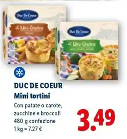 Lidl DUC DE COEUR Mini tortini offerta