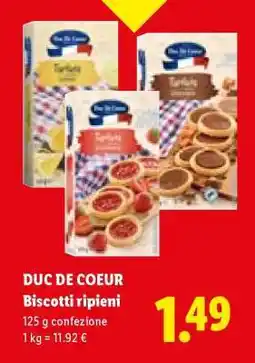 Lidl Duc de Coeur Biscotti ripieni offerta