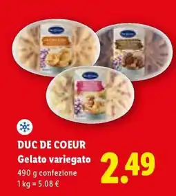 Lidl Duc de Coeur Gelato variegato offerta