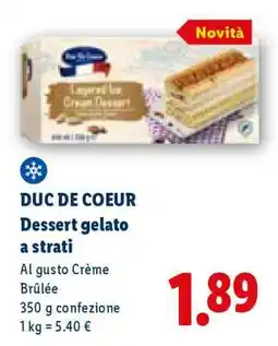 Lidl DUC DE COEUR Dessert gelato a strati offerta