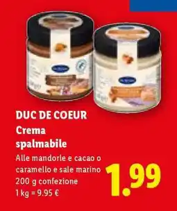 Lidl Duc De Coeur Crema spalmabile offerta