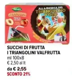Iperal Succhi di frutta i triangolini VALFRUTTA offerta
