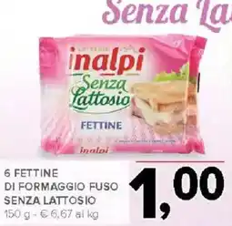 Todis 6 fettine di formaggio fuso senza lattosio offerta