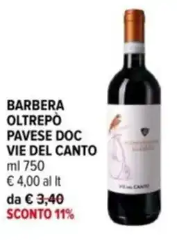 Iperal Barbera oltrepò pavese doc vie del canto offerta