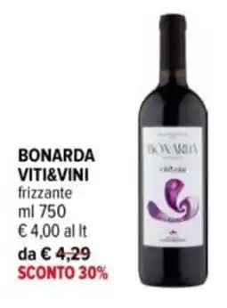 Iperal Bonarda VITI&VINI frizzante offerta