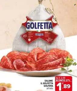 Iperal Salame il golfetta GOLFERA offerta