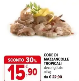 Iperal Code di mazzancolle tropicali offerta