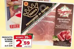 Iperal Prosciutto di parma NEGRONI offerta