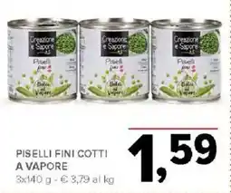 Todis Creazione e sapore piselli fini cotti a vapore offerta