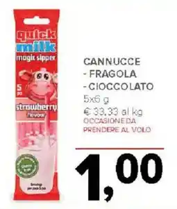 Todis Quick milk cannucce fragola - cioccolato offerta