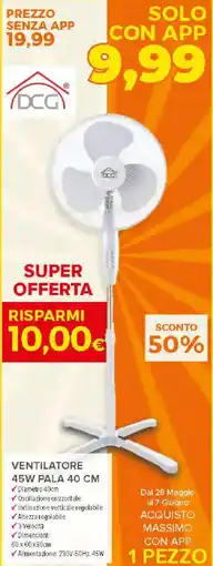 Todis DCG VENTILATORE 45W PALA 40 CM offerta