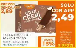 Todis Loving 8 gelati ricoperti panna e cacao offerta