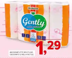 Todis Gently asciugatutto multiuso decorato 2 veli 4 rotoli offerta
