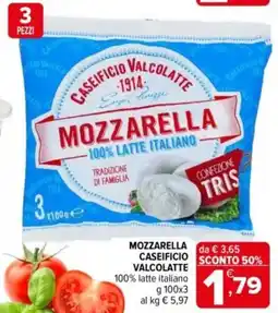 Iperal Mozzarella caseificio VALCOLATTE offerta