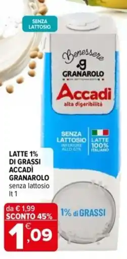 Iperal Latte 1% di grassi accadì GRANAROLO offerta