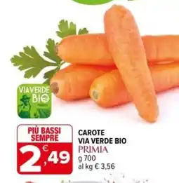 Iperal Carote via verde bio PRIMIA offerta