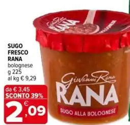 Iperal Sugo fresco rana bolognese offerta