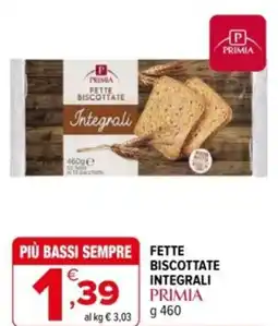 Iperal Fette biscottate integrali PRIMIA offerta