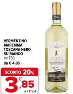 Iperal Vermentino maremma toscana nero su bianco offerta