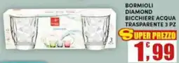 Maury's Bormioli diamond bicchiere acqua trasparente 3 pz offerta