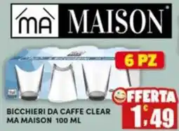 Maury's Bicchieri da caffe clear MA MAISON offerta