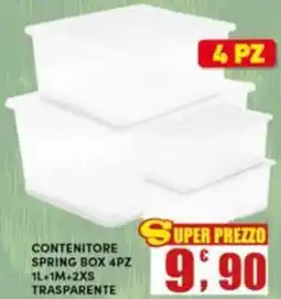 Maury's Contenitore spring box 4pz 1l+1m+2xs trasparente offerta