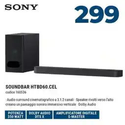 Sinergy SONY SOUNDBAR HTBD60.CEL offerta