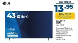 Sinergy LG SMART TV 43UA7 offerta