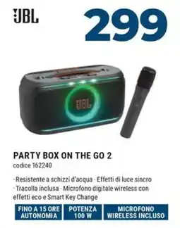 Sinergy Jbl party box on the go 2 offerta
