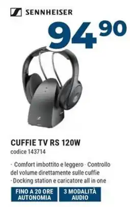Sinergy Sennheiser cuffie TV RS 120W offerta