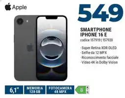 Sinergy Apple SMARTPHONE IPHONE 16 E offerta