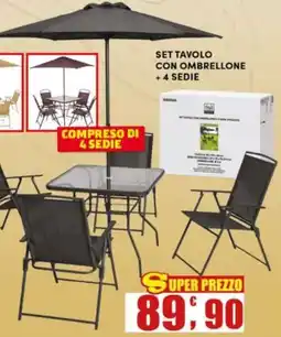 Maury's Set tavolo con ombrellone +4 sedie offerta