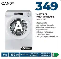 Sinergy CANDY LAVATRICE RO494DWM12/1-S offerta