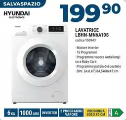 Sinergy HYUNDAI ELECTRONICS LAVATRICE LBHN-MN6A10S offerta