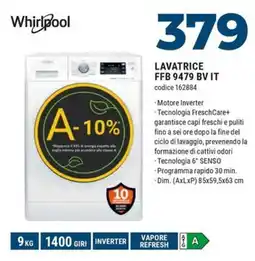 Sinergy Whirlpool LAVATRICE FFB 9479 BV IT offerta