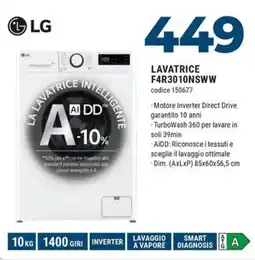 Sinergy LG LAVATRICE F4R3010NSWW offerta