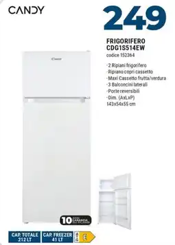 Sinergy CANDY FRIGORIFERO CDG1S514EW offerta