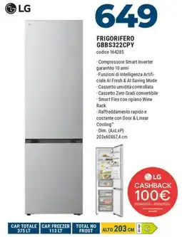 Sinergy LG FRIGORIFERO GBBS322CPY offerta