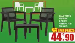 Maury's Salottino riviera 2 posti antracite/ bianco offerta