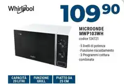 Sinergy Whirlpool MICROONDE MWP103WH offerta