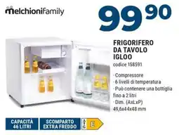 Sinergy Melchionifamily frigorifero da tavo igloo offerta