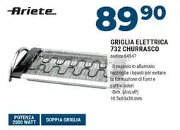 Sinergy Ariete griglia elettrica 732 churrasco offerta