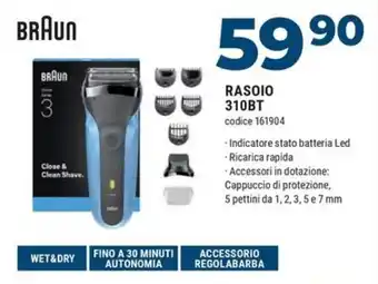 Sinergy BRAUN RASOIO 310BT offerta