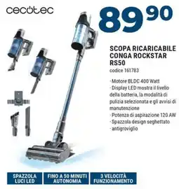 Sinergy Cecotec scopa ricaricabile conga rockstar RS50 offerta
