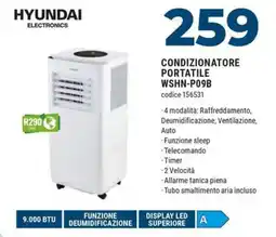 Sinergy Hyundai electronics condizionatore portatile WSHN-P09B offerta