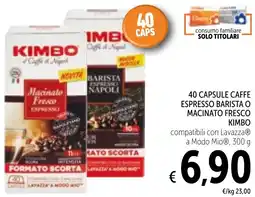 Spazio Conad 40 capsule caffe espresso barista o macinato fresco KIMBO offerta