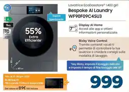 Sinergy SAMSUNG Bespoke Al Laundry WF90F09C4SU3 offerta