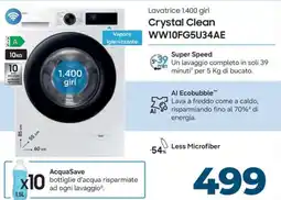 Sinergy SAMSUNG Crystal Clean WW10FG5U34AE offerta