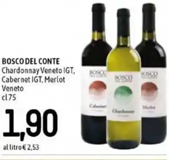 Famila Bosco Del Conte Chardonnay Veneto IGT, Cabernet IGT, Merlot Veneto 75 cl offerta