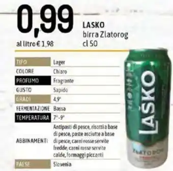 Famila Lasko Birra Zlatorog 50 cl offerta